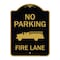 Signmission Designer Series-No Parking Fire Lane, Black & Gold Heavy-Gauge Aluminum, 24" x 18", BG-1824-9961 A-DES-BG-1824-9961 - alternate 1
